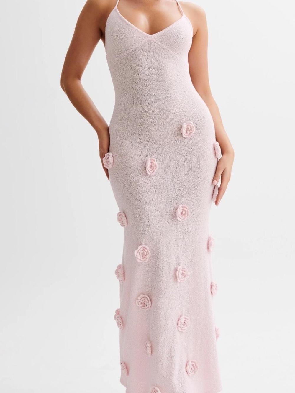 Meshki Suki Crochet Maxi Dress With Flowers, XS
